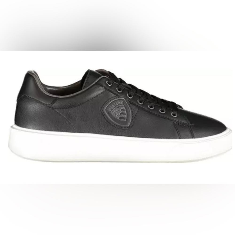 Black Leather Men's Sneakers